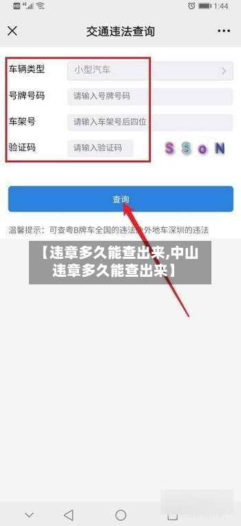 【违章多久能查出来,中山违章多久能查出来】