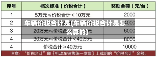 车辆价税合计是(车辆价税合计是怎么算的)-第3张图片