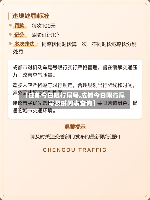 【成都今日限行尾号,成都今日限行尾号及时间表查询】