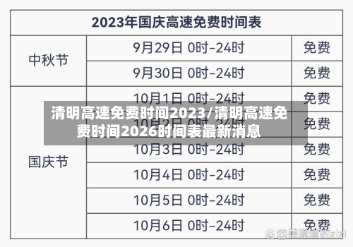 清明高速免费时间2023/清明高速免费时间2026时间表最新消息